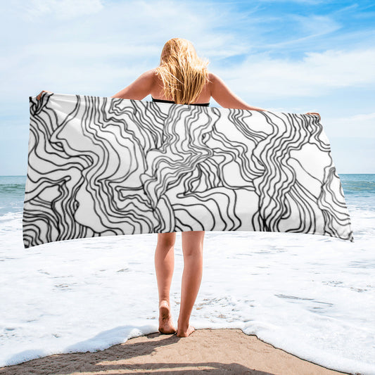 White Petals Towel - Essentric Swimwear